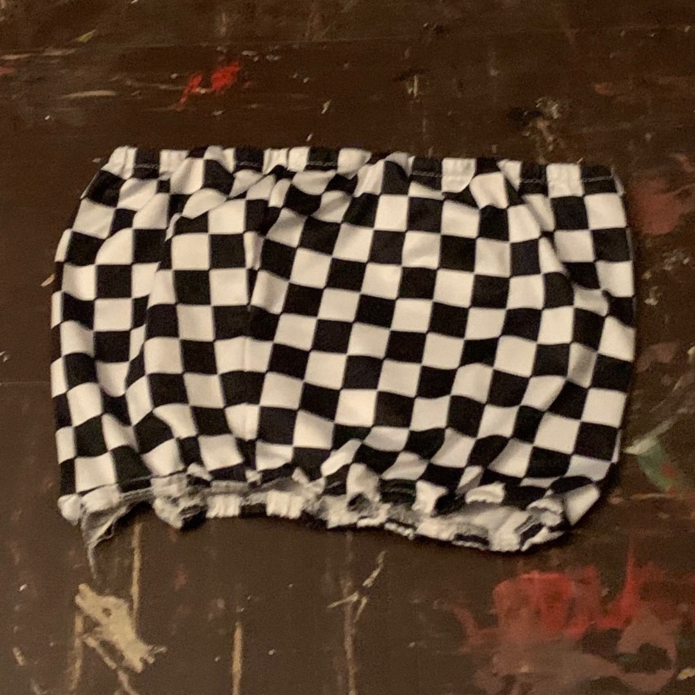 Checkered Bandeau top